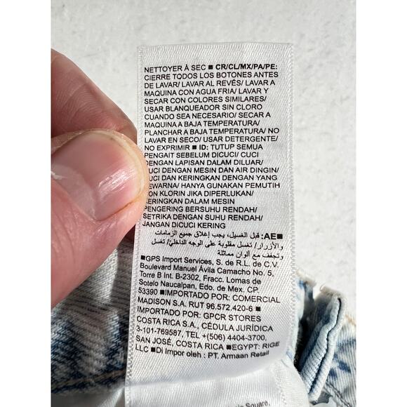 Old Navy Denim Shorts Girl's 14 Distressed Acid Washed Elastic Adjustable Waist - Picture 9 of 11